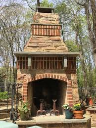 Antique Brick Pavers Outdoor Fireplace