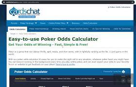 This calculator converts odds formats between decimal/european, fractional, moneyline/american, hong kong, indonesian and malay formats. Cardschat Poker Odds Calculator Redesigned And Better Than Ever