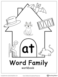 At Word Family Workbook For Kindergarten Myteachingstation Com