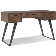 The stylish design ties in easily with your existing decor and adds loads of character! Keaton 54 W Contemporary Solid Wood And Metal Desk In Rustic Natural Aged Brown Axckea 12