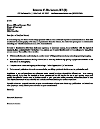 Radiologic Technologist Cover Letter Examples For Medical Technician