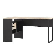 Corner shelves are a compact solution to your office furniture needs in small and tight spaces. Corner Desk 2 Drawers In Black Matt And Oak The Furniture Mega Store