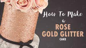rose gold glitter cake tutorial