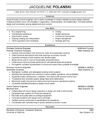 Resume Industrial Engineering Engineer New Section Process Controls
