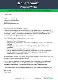 proposal writer cover letter exles
