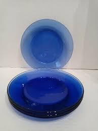 Cobalt Blue Glass Plates Set Of 4 7