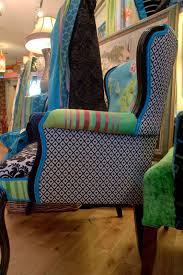 Black White And Turquoise Custom Made Upholstered Vintage