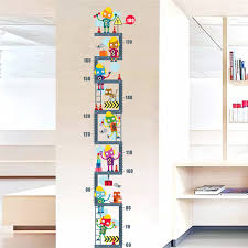 Us 3 45 20 Off Funny Robots Growth Chart For Kids Bedroom Decorations Wall Stickers Diy Cartoon Home Decals Height Measure Creative Mural Art In