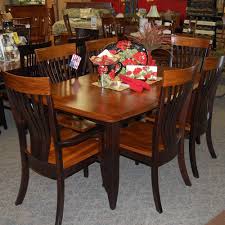Many people have dining rooms on the small side, and they worry about getting a table that will feel how long do solid wood amish dining room sets last? Christy Dining Table Shown In Grey Elm And Brown Maple Amish Oak