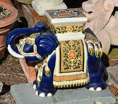 Pottery Elephant Garden Seat At The