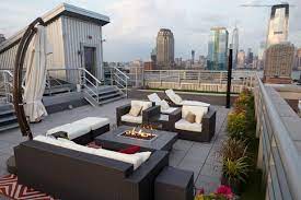 Contemporary Nyc Rooftop Deck With Lawn