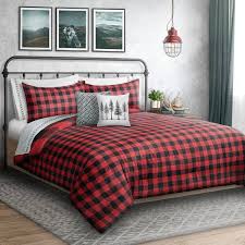 Red Plaid King Polyester Comforter Only