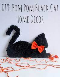 diy pom pom black cat home decor