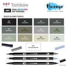 Tombow Dual Brush Pen Black Gray Shades 13 Colours