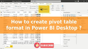 create pivot table format in power bi