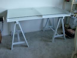 Glass Sawhorse Desk White Desk Glass