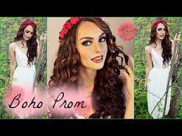 boho prom makeup hair dress grwm