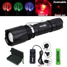 Zoomable Green Red Uv Hunting Flashlight Deer Blood
