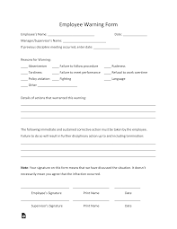 free employee warning notice template