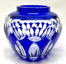 Cobalt Blue Crystal Vase From Val Saint
