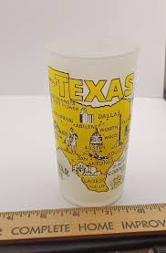 Vintage Texas State Frosted Glass