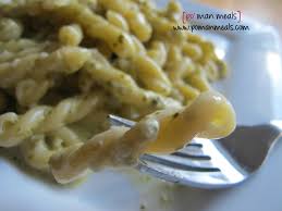 gemelli pasta with pesto cream