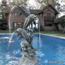 Dolphin Water Fountain Outdoor Decor At