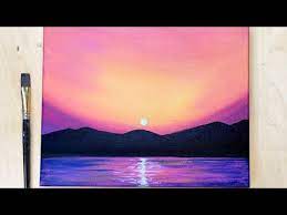 Easy Sunset Acrylic Painting Tutorial