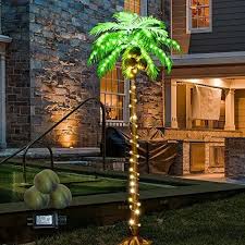 Lighted Palm Tree With Coconuts 6ft