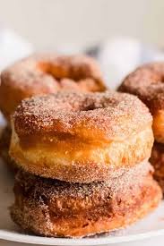 fried cinnamon sugar donuts cast iron