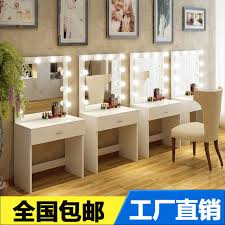 studio dressing table with light makeup