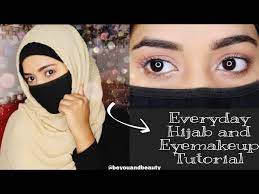 eye makeup and quick hijab style