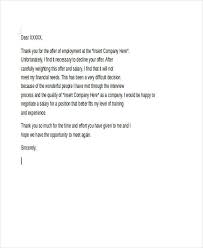 offer rejection letters 10 free