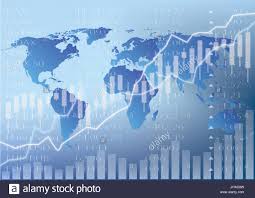 Stock Chart Illustration World Map Figures And Graph