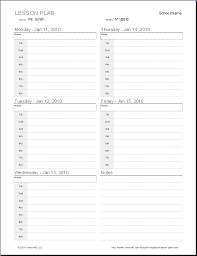 Lesson Plan Template Printable Blank Weekly Lesson Plan