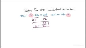 Variable In Terms Of Other Variables