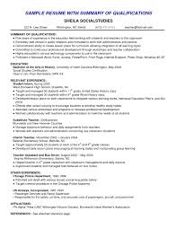 Qualification In Resume Examples