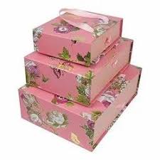 cardboard pink printed gift box