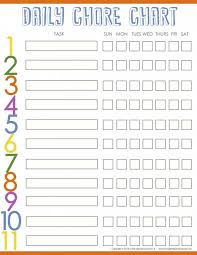 Printable Chore Charts For Kids Free Printable Chore Charts
