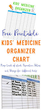 Kids Medicine Organizer Chart Parenting Medicine