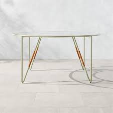 Round Green Metal Outdoor Dining Table