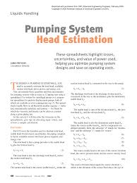 pdf pumping system head estimation