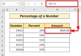 how to calculate percene of a number