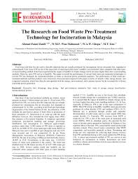It is affiliated with the min aik group, taiwan & malaysia. Pdf The Research On Food Waste Pre Treatment Technology For Incineration In Malaysia