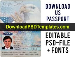 Usa Passport Psd Template New Editable Blank Fake File