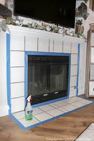 Diy Stenciled Tile Fireplace
