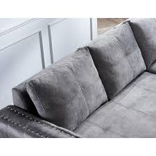 gray velvet sleeper sectional sofa