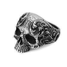 men vine skull ring gothic 316l
