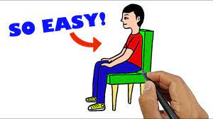 how to draw a person sitting on a chair