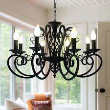 Popular country iron chandelier black of good quality and at affordable prices you can buy on aliexpress. Vintage Wrought Iron Chandelier Candle Light Black Metal Lighting Fixture For Living Room Foyer Hanging Pendant Lamp Chandeliers Aliexpress